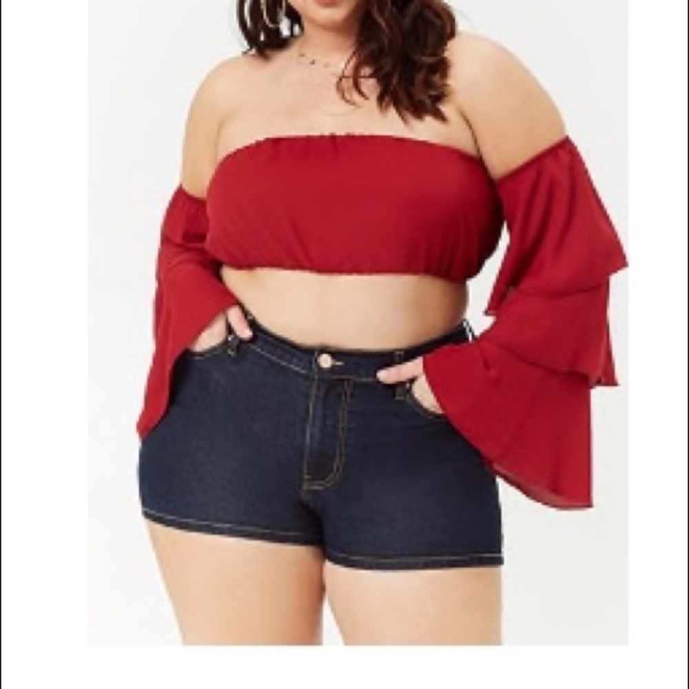 Plus size high rise denim shorts brand new tags